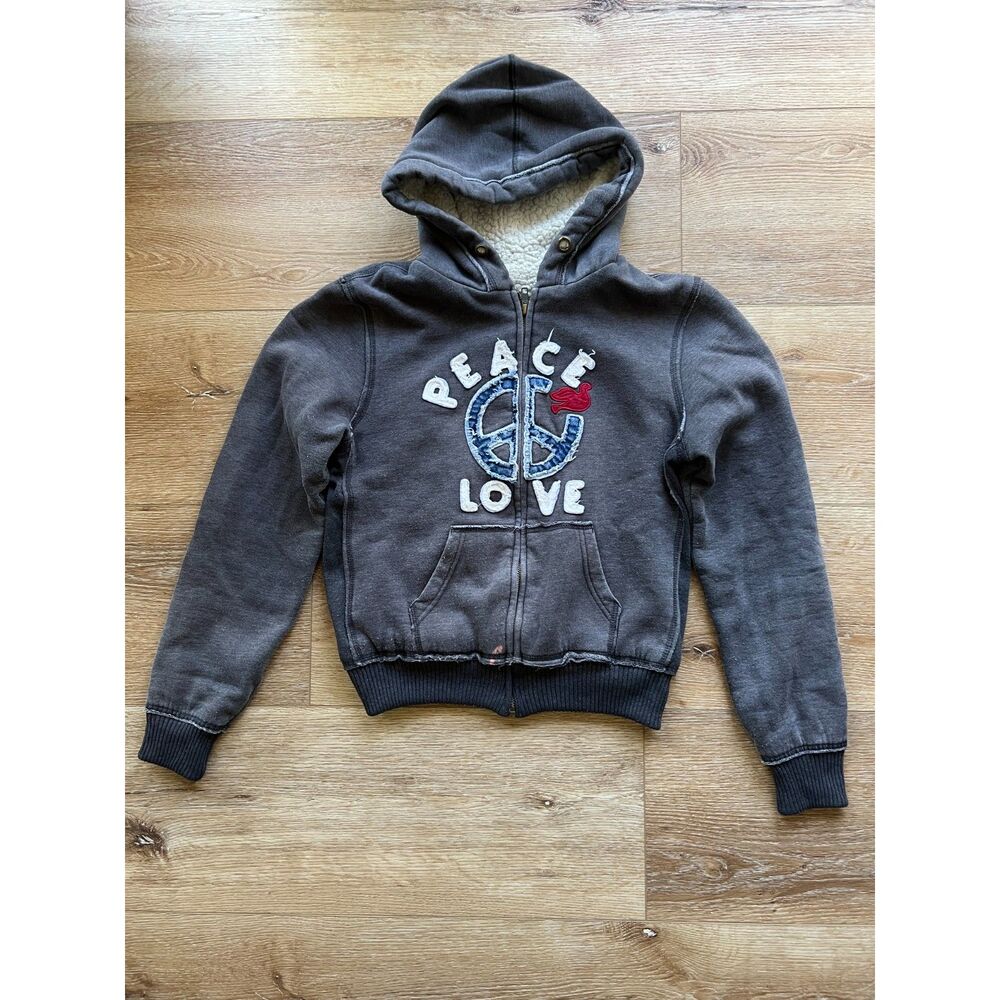 CiSono by Cavalini "1986" Vintage Peace Love zip-up hoodie - M